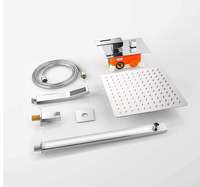 Ensemble de douche de salle de bain personnalisé en laiton, avec mitigeur thermostatique pour douche pluie, système de pulvérisation dissimulée et fonction rideau