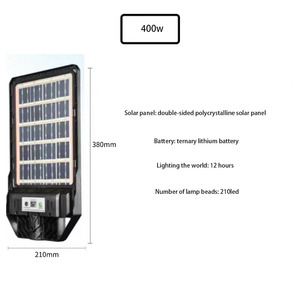 ไฟถนนพลังงานแสงอาทิตย์ โคมไฟพลังงานแสงอาทิตย์กลางแจ้ง พร้อมรีโมทคอนโทรล 3 โหมดแสง กันน้ำ พร้อมเซ็นเซอร์ตรวจจับความเคลื่อนไหว สำหรับสวน ลานบ้าน ทางเดิน - Product Image 4
