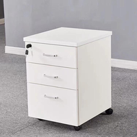 Meuble de rangement mobile moderne à 3 tiroirs en acier verrouillable, grande capacité, durable, pour chambre, bureau à domicile, hôtel, salle de sport, école, salon