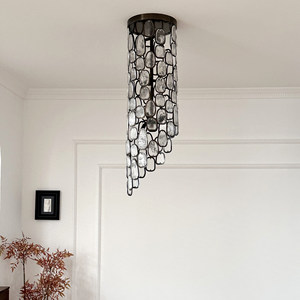 Luxury Designer Staircase Chandelier H100cm Gold Long Shape Single Head Mounted Pendant <b>Light</b> for Villa Duplex - Product Image 3