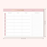 Cuaderno de Planificación Semanal de Comidas y Lista de Compras con Papel Dorado, para Pérdida de Peso, Menú Semanal con Lista de Compras Desprendible