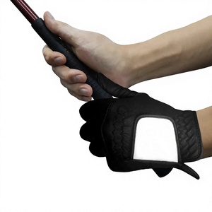 Gants de golf noirs en cuir véritable, à doigts entiers, unisexes, antidérapants, à enfiler, pour sports de plein air, entraînement et exercice - Product Image 3