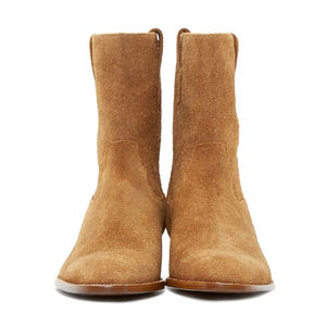 2024 Nieuwe Stijl Heren Ronde Neus Kameelkleur Echt Lederen Rits Casual Laarzen Cowboy Stijl Schoenen - Product Image 3