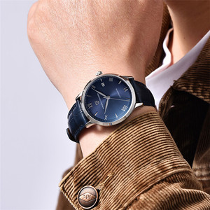 Montre mécanique automatique Pagani Design, cadran rond de 40 mm, montre pour homme avec fonction calendrier, boîtier en acier inoxydable, bracelet en cuir - Product Image 4