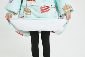 Couverture à <span class=keywords><strong>capuche</strong></span> Sherpa super chaude personnalisée avec manches Sweat-shirt long portable pour enfants adultes tissé style moderne - Product Image 6