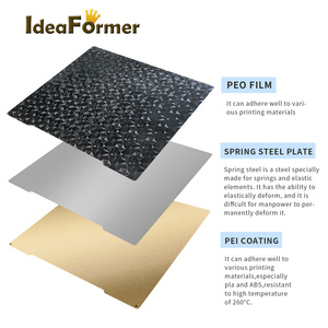 Plateau de construction Ideaformer pour imprimante 3D <span class=keywords><strong>Prusa</strong></span> <span class=keywords><strong>MK3</strong></span>/3S/3S+ sans base magnétique, revêtement PEO + givré, 241mm*254mm - Product Image 2