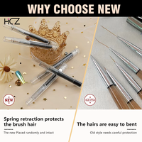 Hechunzi Professionnel Rétractable Brosses Liner Ongles 5 Pièces Beauté Nail Art Logo Personnalisé Poils en Nylon Pinceau Liner pour Ongles