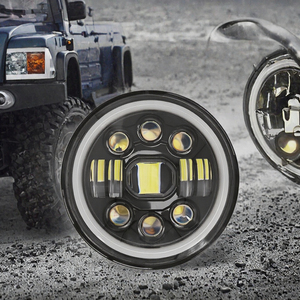 7 Inch LED Headlight <b>Running</b> Lamp Angel Eye DRL 12V 120W Car <b>Light</b> for Jeep Wrangler JK Lada Niva Off Road - Product Image 2