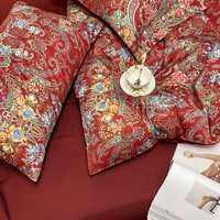 100% ensembles de housse de couette en coton biologique à longues fibres égyptiennes Style américain 60s 4 pièces 300 fils