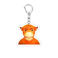 Porte-clés figurine de dessin animé Niu Lai mignon, pendentif pour sac à dos, breloque amusante, objet de collection, style art moderne, cadeau