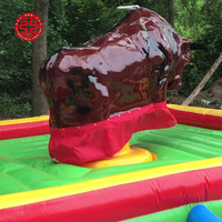 Simulateur de taureau mécanique rouge gonflable électrique pour parcs d'attractions commerciaux, équipement de divertissement pour adultes à vendre