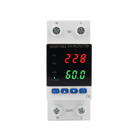 QJC Din Rail affichage LCD Intelligent 40A/63A protecteur de courant de tension réglable Protection contre les surtensions/sous-tensions
