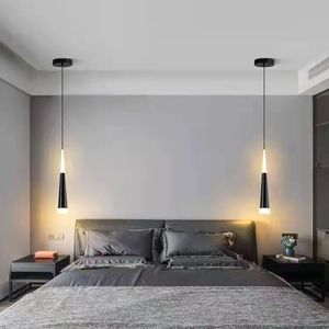 Lampe suspendue moderne et minimaliste pour chevet, lumière chaude longue et unique, idéale pour chambre et bureau - Product Image 4