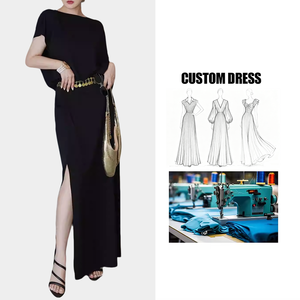 Conjunto de Vestido Largo de 2 Piezas, Elegante, Mezcla de Algodón, Informal para Mujer, Uso Diario de Verano, Colección Primavera Verano, Compatible con ODR - Product Image 1