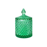 Vente en gros sucrier en cristal de luxe pot à bonbons en verre transparent avec bouchon en verre pour la fabrication de bougies et la décoration de mariage