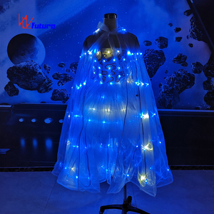 Falda Tutú Luminosa LED de Chica <span class=keywords><strong>Animadora</strong></span> Sexy China, <span class=keywords><strong>Disfraz</strong></span> de Ángel con Alas Iluminadas, Ropa LED de Chica Tron - Product Image 3