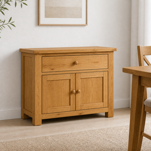 Modern Teak Solid Wood Durable <b>Kitchen</b> Cabinet Oak 1 Drawer 2 Door <b>Sideboard</b> - Export Wooden Furniture - Product Image 3