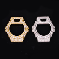Boîtier de montre en laiton massif plaqué or 18 carats avec moissanite VVS, accessoires pour Casio G-Shock DW6900, certifié GRA - Vente chaude
