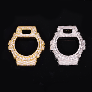 Boîtier de montre en laiton massif plaqué or 18 carats avec moissanite VVS, accessoires pour <span class=keywords><strong>Casio</strong></span> G-Shock DW6900, certifié GRA - Vente chaude - Product Image 2