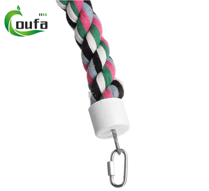 Papağan kuş ayakta oyuncaklar pamuk halat renkli oyuncak çiğnemek için Perches kuş kafesi pamuk halat kuş aksesuarları - Product Image 4