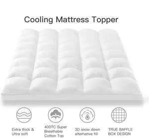 Surmatelas, taie d'oreiller extra épaisse, housse <span class=keywords><strong>de</strong></span> matelas rafraîchissante et en peluche en coton avec remplissage alternatif en <span class=keywords><strong>duvet</strong></span> <span class=keywords><strong>de</strong></span> neige 3D - Product Image 5