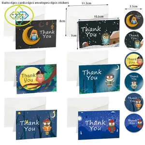 Индивидуальная благодарственная Открытка и конверт, поздравительная открытка в ассортименте для покупателя, гостя или друга