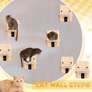 Nuevo plataforma de escalada para gatos de madera maciza con tapete de fieltro, riel de escalada seguro y ecológico para gatos. - Product Image 2