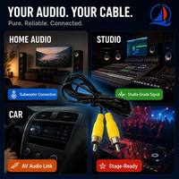 Câble audio coaxial RCA, cœur en cuivre, câble AV Hi-Fi avec connecteur nickelé pour caisson de basses, lecteur CD, amplificateur, vente en gros