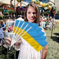 Lot de 50 petits drapeaux en polyester écologiques personnalisables à tenir à la main ou à suspendre, durables, pour fêtes à thème, clubs sportifs