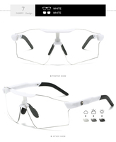 DUBERY 2026 Lunettes de soleil sport tendance UV400 pour homme, monture transparente surdimensionnée en PC TAC pour la course, le cyclisme et les sports de plein air