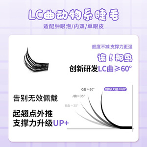 Hey That Bird Lc Curl Full Strip Eyelashes pour yeux gonflés, paupières doubles et simples - Product Image 1