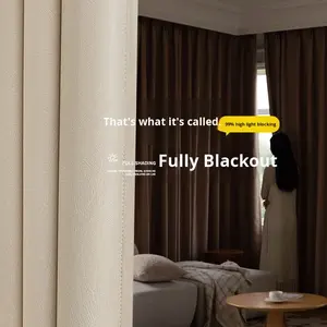Rideaux occultants noirs dorés 2024, haut de gamme, opaques, luxueux, pare-soleil, couverture complète, fenêtre française, style moderne, 100% polyester - Product Image 4