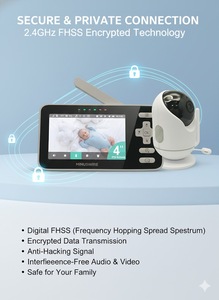 Moniteur vidéo pour bébé intelligent WiFi Tuya KT-438W 1080p avec vision nocturne, écran IPS de 4 pouces, caméra PTZ, suivi automatique, caméra de nounou sans fil - Product Image 5