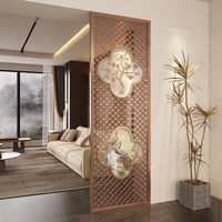 Paravent décoratif en acier inoxydable découpé au laser sur mesure avec finition or PVD pour la décoration intérieure d'hôtels et de villas