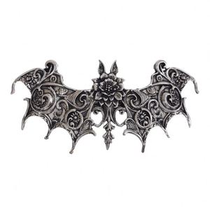 Pinza de Pelo Vikinga Retro con Diseño Floral de Murciélago para Mujer, Estilo Gótico Noruego, Accesorios para Fiestas, Pinza de Pelo con Murciélago y Flor - Product Image 4
