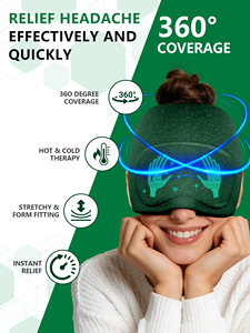 Chapeau en gel pour soulager les migraines avec masque pour les yeux |   Casquette de thérapie chaude et froide 2-en-1 pour les maux de tête, le stress et les yeux gonflés, réutilisable - Product Image 2