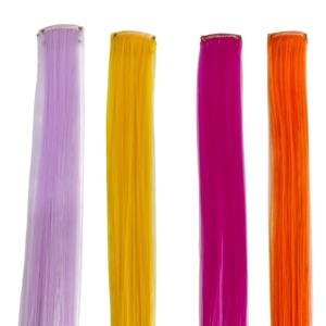 20 Inch Chịu Nhiệt Dài Thẳng Phần Mở Rộng Tóc Cầu Vồng DIY Tổng Hợp Làm Nổi Bật Tóc Nhiều Màu Sắc Cho Cô Gái Trẻ Em - Product Image 6