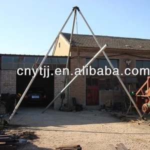 Tripod erecting pole machine for 8M pole