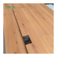 Parquet contrecollé Bowin en chêne blanc fumé huilé UV de qualité ABCD, brossé, à languettes et à coller