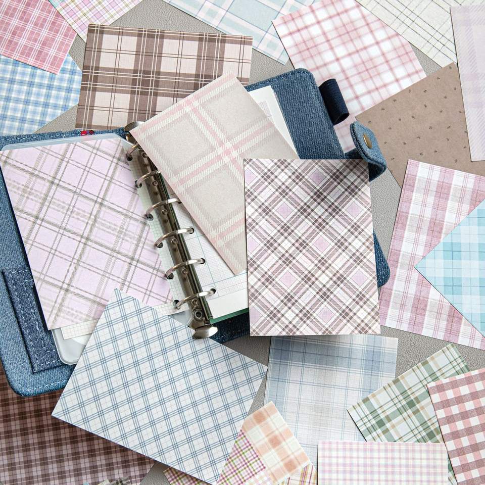 50 Sheets Per Pack Craft Paper Checkered Market Series Retro Handmade ...