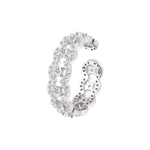 Hip Hop Trendy Zircon Ring White Lace Full Diamond Openwork Adjustable Unisex Ring Party Jewelry - Product Image 5