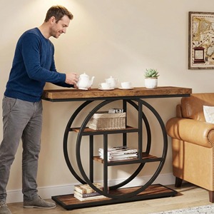 Table de <span class=keywords><strong>console</strong></span> industrielle à 4 niveaux au design moderne pour entrée, couloir, salon et hall d'entrée - Product Image 1