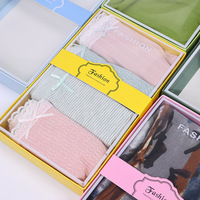 Boîtes cadeaux auto-érectiles en carton avec fenêtre transparente, emballage verni recyclable pour chaussettes de bébé, leggings, sous-vêtements, serviettes