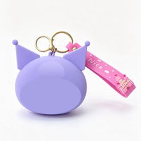 Porte-monnaie en silicone personnalisé avec motif de dessin animé, avec porte-clés et dragonne, mini sac de rangement portable pour écouteurs, cadeau promotionnel pour fête