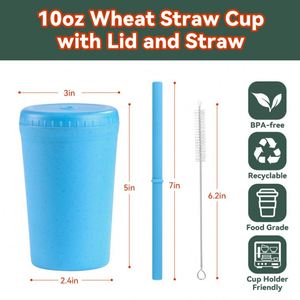 450ml Double Layer Plastic <b>Straw</b> Tumbler Matte Texture High Appearance Portable Coffee <b>Cup</b> for Women Couples Office Outdoor - Product Image 2