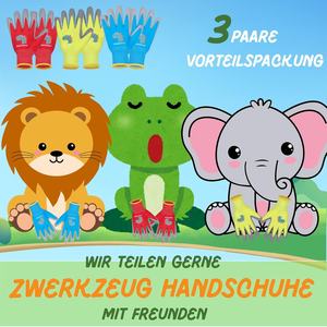 ZWERKZEUG 3 أزواج من قفازات العمل للأطفال، طبقة من اللاتكس الطبيعي، نسيج مطاطي، طلاء على راحة اليد، مطلي بالمطاط، رسومات ديناصورات، متعدد الألوان - Product Image 3