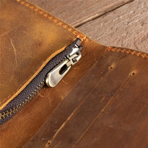 For Vintage Crazy Horse Leather Short Handmade <b>Wallet</b> <b>RFID</b> Protected Money Credit Holder Open Closure Unisex - Product Image 6