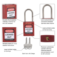 Cadenas de sécurité anti-poussière en acier inoxydable Elecpopular 38 mm avec clé maîtresse pour révision industrielle