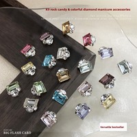 Strass en cristal K9 colorés à angle droit, personnalisables avec logo, pour nail art, bijoux, finition scintillante, faits à la main, en forme de cube de sucre