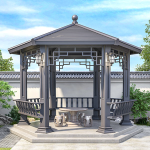 Outdoor pergola courtyard villa garden outdoor ironwork shade <b>canopy</b> open-air terrace <b>roof</b> aluminum pavilion - Product Image 4